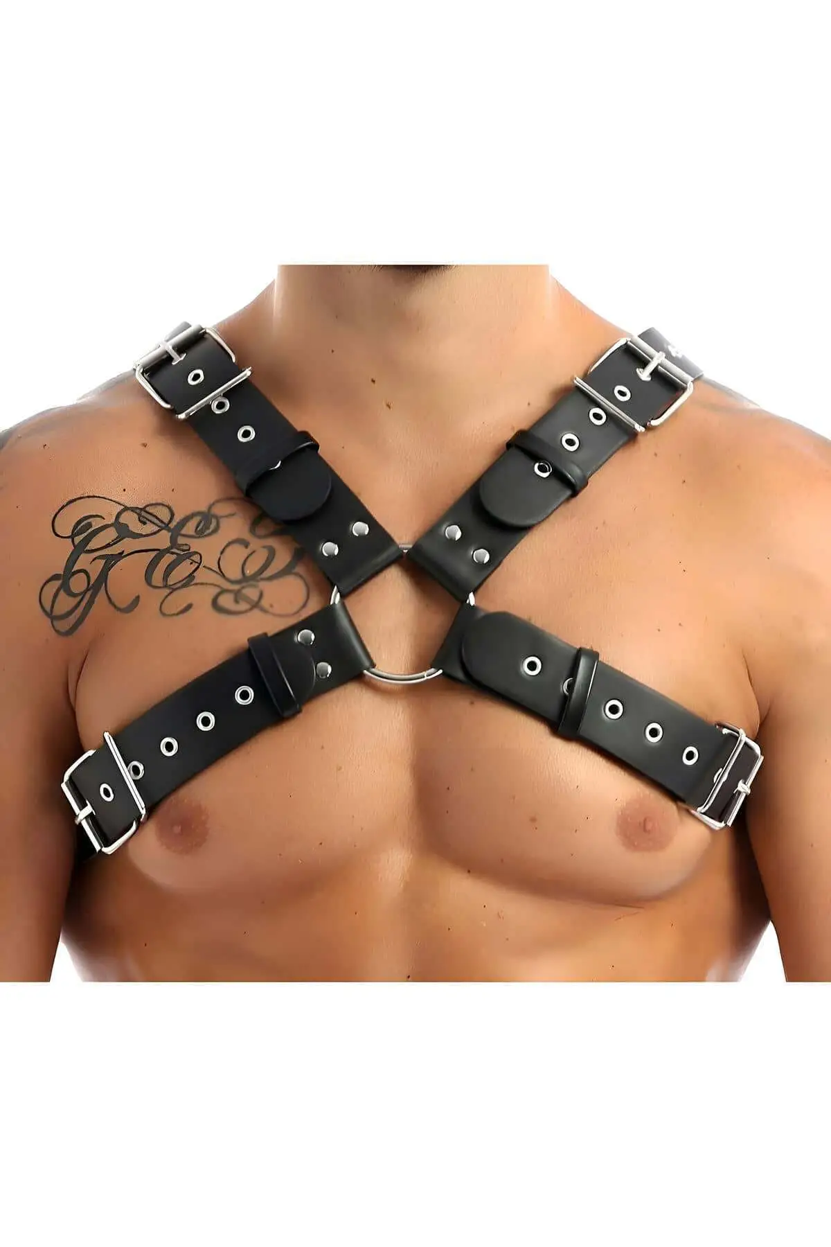 Men's Leather Chest Harness, Men's Shirt Accessory, Stylish Leather Accessory - SHM163