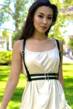 Thin Strap Shoulder Strap Adjustable Stylish Leather Harness Corset Belt - SH655 - Image 2
