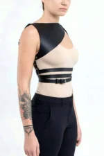 Tight Leather Sexy Breast Harness - SH903 - Image 4