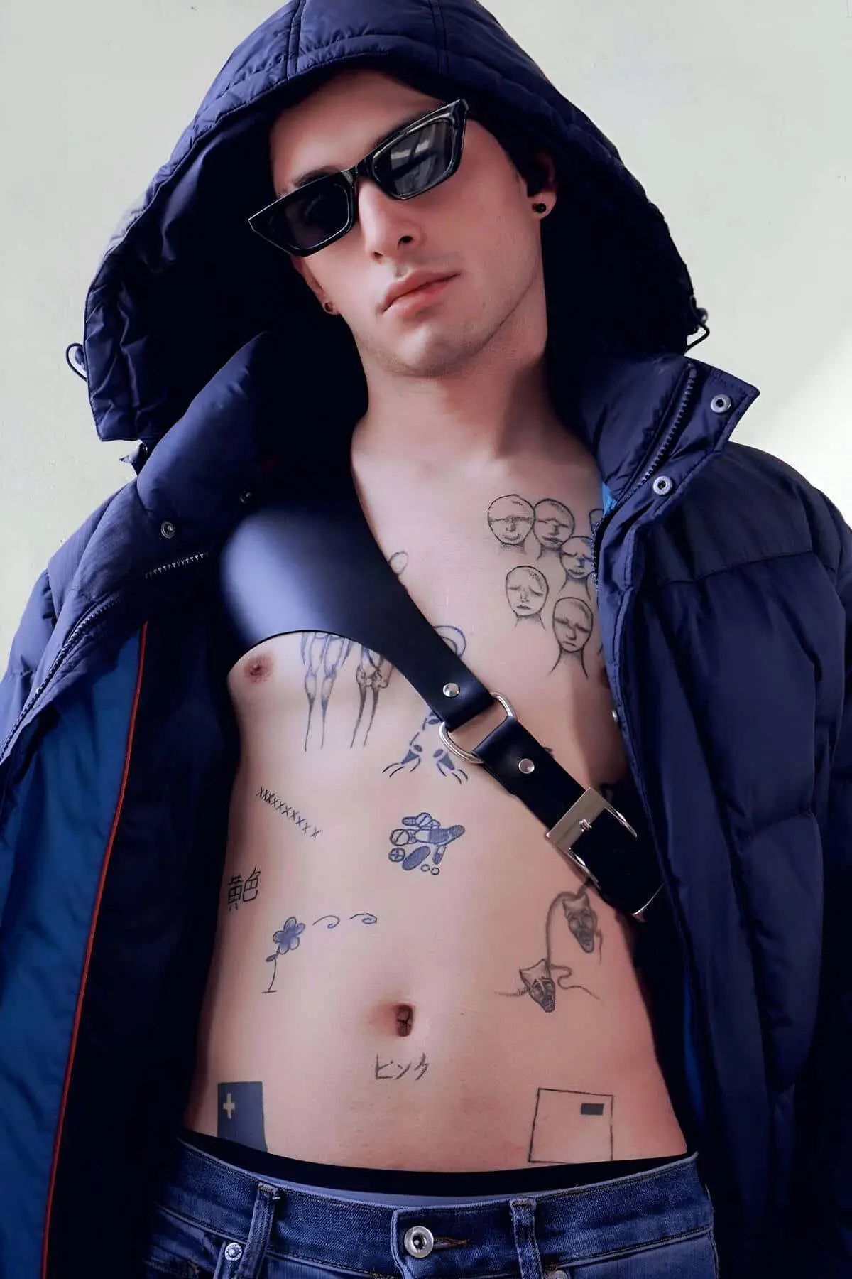 Men's Leather One-Shoulder Harness, Men's Leather Accessory - SHM123