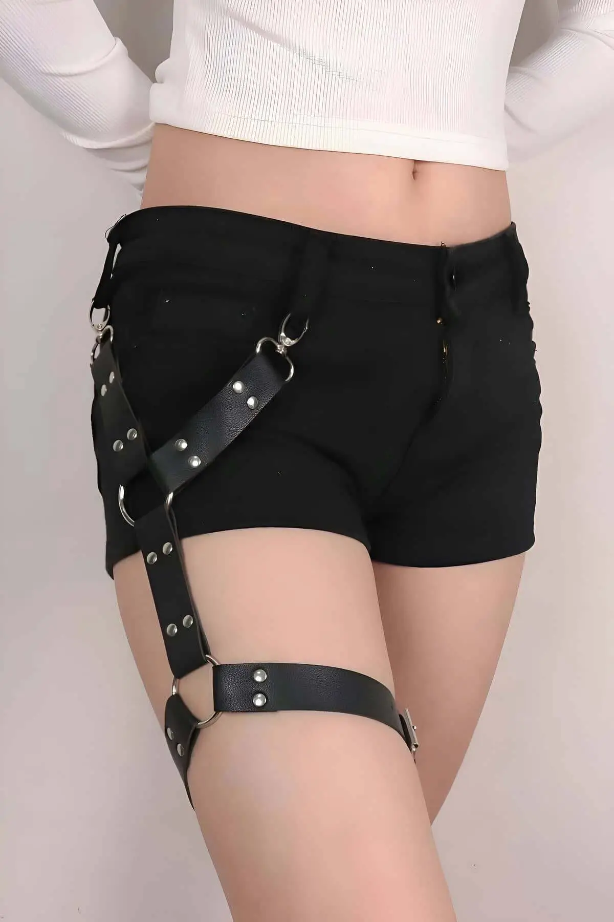 126879.webp Sexy Leather One Leg Accessory, Leg Belt - SH1177 - Image 1
