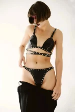 Sexy Leather Chest and Panty Harness - SH849
