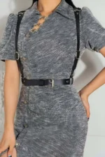 Sexy Leather Waist Harness with Triangle Detail at the Back - SH1181