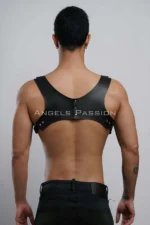 Men's Shirt Harness Accessory, Leather Harness with Shoulder Detail - SHM135 - Image 2
