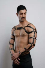Men's Leather Arm and Chest Harness, Leather Fantasy Apparel - SHM166 - Image 7
