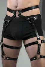 Men's Garter, Leather Men's Leg Harness, Men's Fantasy Accessory - SHM167