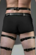 Men's Garter, Leather Men's Leg Harness, Men's Fantasy Accessory - SHM167 - Image 2