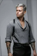 Men's Stylish Leather Belt with Back Detail, Men's Leather T-Shirt/Shirt Belt - SHM160