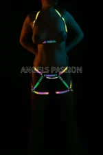 Erotic Lingerie Reflective Harness Set