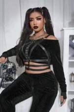 Fantasy Leather Chest Harness, Women's Overbust Harness - SH955