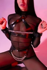Fantasy Leather Chest Cuff and Waist Harness Set - SH885