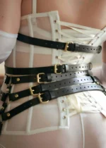 Fantasy Leather Lingerie Garter Harness - Image 3