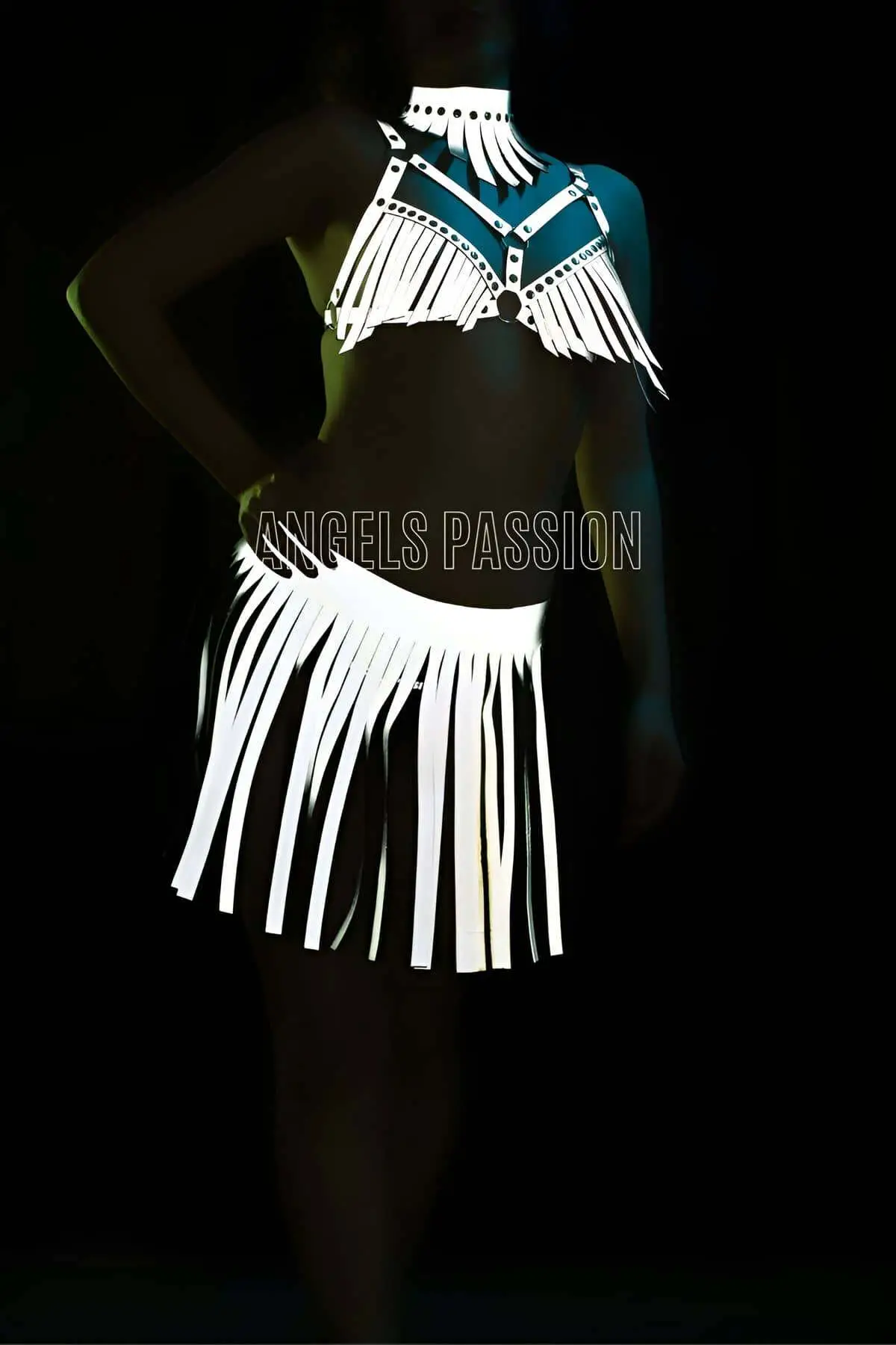 Sexy Harness Set with Glow-in-the-Dark Tassel Skirt - SH482