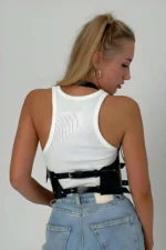 Corset Harness, Leather Chest Belt Harness, Leather Bustier - SH605 - Image 2