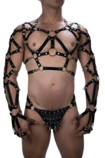 Rubber Breast and Studded Panty Harness Set - SHM181