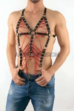 Rubber Men's Harness - Custom Made Men's Harness - Sexy Rubber Men's Harness - SHM64