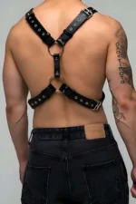 Men's Chest Harness with Rivet Details, Stylish and Tough-Looking Men's Fantasy Apparel - SHM179 - Image 2