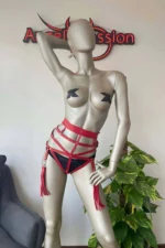 Elegant Red Harness with Tassel Detail - Image 4