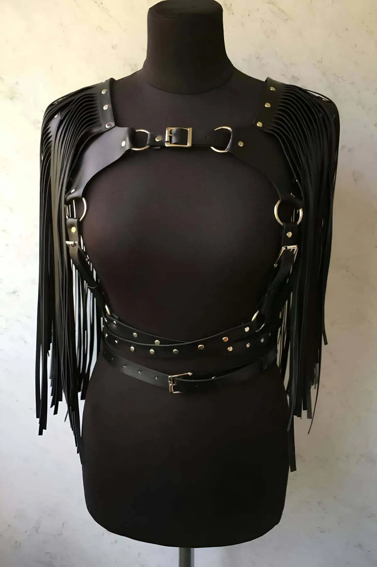 Tassel Leather Jacket Harness, Stylish Leather Harness Jacket - SH999