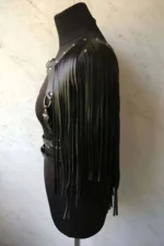 Tassel Leather Jacket Harness, Stylish Leather Harness Jacket - SH999 - Image 2