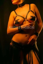 Tassel Skirt, Leather Bustier and Strappy Set - Image 4