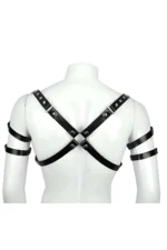 Stylish Leather Men's Harness with Shoulder and Arm Details, Men's Clubwear - SHM164 - Image 2