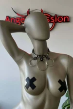 Elastic and Ring Detailed Sexy Choker - Image 6