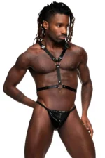 Angel Wing Men's Leather Harness, Men's Fantasy Costume, Leather Winged Harness - SHM150
