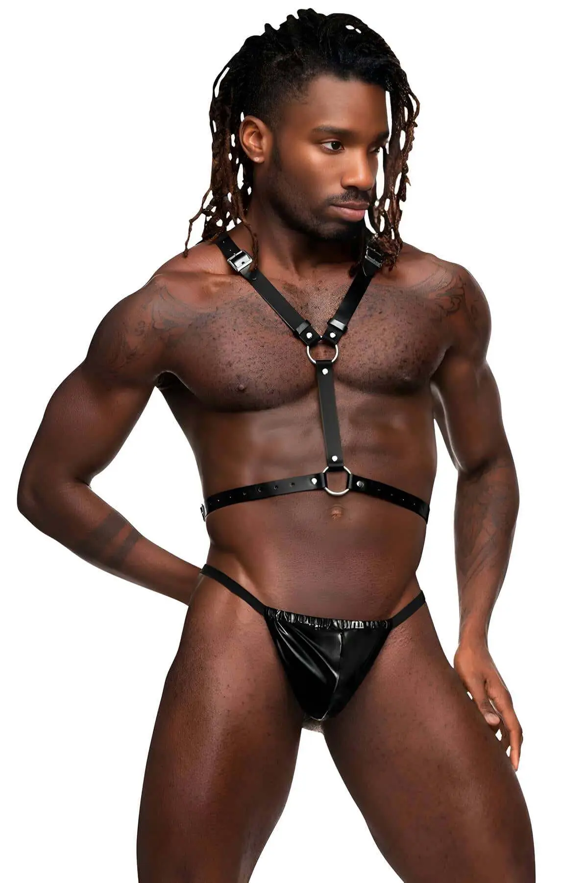 Angel Wing Men's Leather Harness, Men's Fantasy Costume, Leather Winged Harness - SHM150