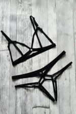 Custom Designed Sexy Rubber Harness Set - SH162 - Image 5