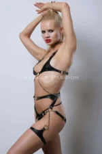 Stylish Chest and Leg Harness Set with Hook Detail - SH1221 - Image 10