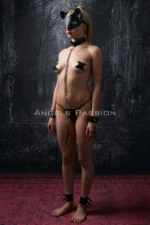 Cat Masked Fantasy Slave Set with Hand and Foot Handcuffs and Collar - SH1341 - Image 9