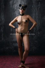 Cat Masked Fantasy Slave Set with Hand and Foot Handcuffs and Collar - SH1341 - Image 6