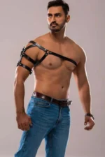 One Shoulder Men's Harness, Men's Chest and Shoulder Harness - SHM136