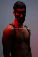Studded and Masked Men's Harness Set, Men's Clubwear, Men's Chest Harness - SHM204 - Image 6