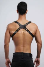 Studded Men's Chest Harness, Men's Clubwear, Leather Men's Harness - SHM203 - Image 6