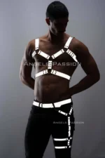 Reflective - Men's Chest and Leg Harness Set that Glows in the Dark - SHM199 - Image 2