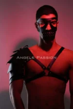 Masked One-Arm Barbarian Costume Set, Men's Leather Cosplay Suit - SHM197 - Image 8
