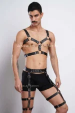 Stylish Chest and Leg Harness Set, Men's Party Accessories - SHM196 - Image 4