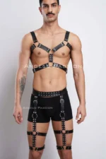 Stylish Chest and Leg Harness Set, Men's Party Accessories - SHM196 - Image 7