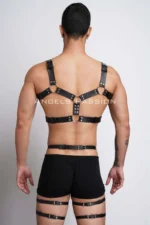 Men's Leather Chest Harness and Leg Harness Set - SHM195 - Image 5