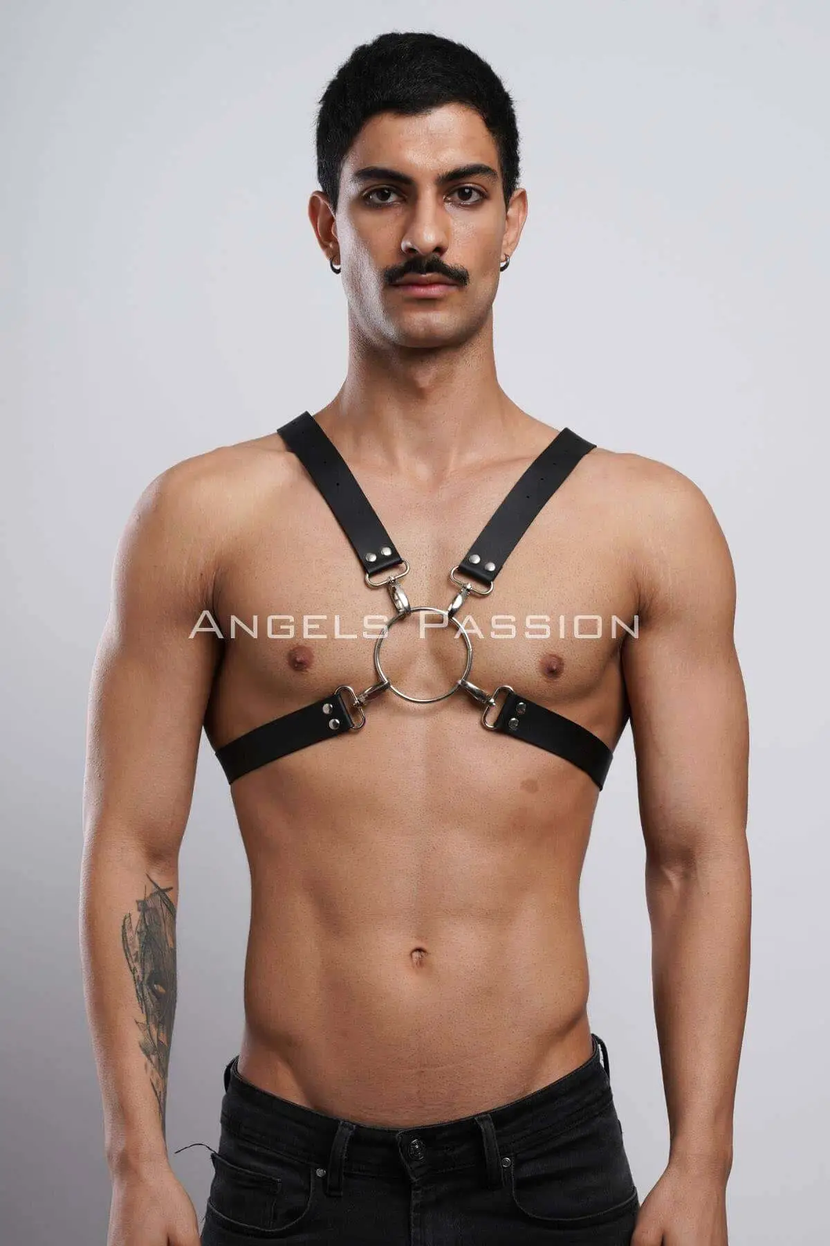 Ring Detail X-Chest Men's Harness, Shirt Belt, T-Shirt Belt, Clubwear - SHM178