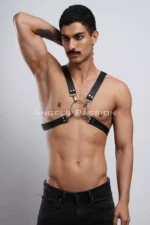 Ring Detail X-Chest Men's Harness, Shirt Belt, T-Shirt Belt, Clubwear - SHM178 - Image 2