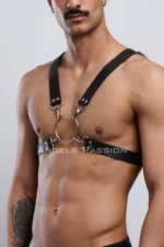 Ring Detail X-Chest Men's Harness, Shirt Belt, T-Shirt Belt, Clubwear - SHM178 - Image 3