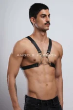 Ring Detail X-Chest Men's Harness, Shirt Belt, T-Shirt Belt, Clubwear - SHM178 - Image 5