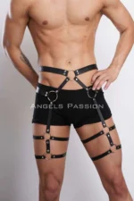 Leather Men's Leg Harness, Men's Garter, Men's Fantasy Accessory - SHM167 - Image 8