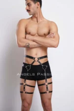 Leather Men's Leg Harness, Men's Garter, Men's Fantasy Accessory - SHM167 - Image 5