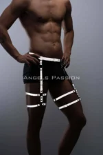 Reflective (Glow-in-the-Dark) Men's Suspenders, Men's Leg Harness, Reflective Trouser Accessory - SHM165