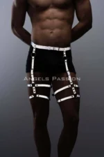 Reflective (Glow-in-the-Dark) Men's Suspenders, Men's Leg Harness, Reflective Trouser Accessory - SHM165 - Image 2