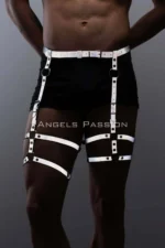 Reflective (Glow-in-the-Dark) Men's Suspenders, Men's Leg Harness, Reflective Trouser Accessory - SHM165 - Image 3